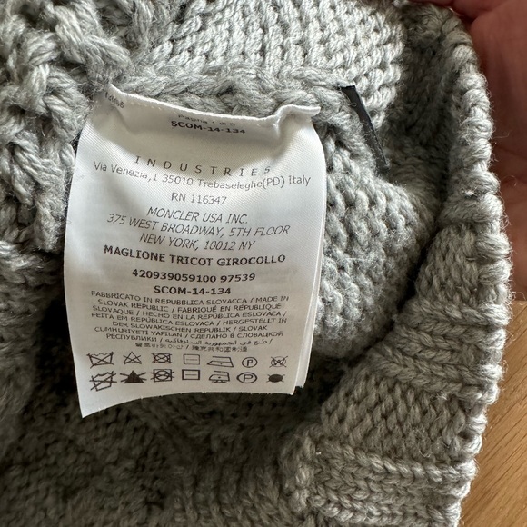 Gray Moncler Cable Knit Sweater - Size Small - Picture 10 of 11